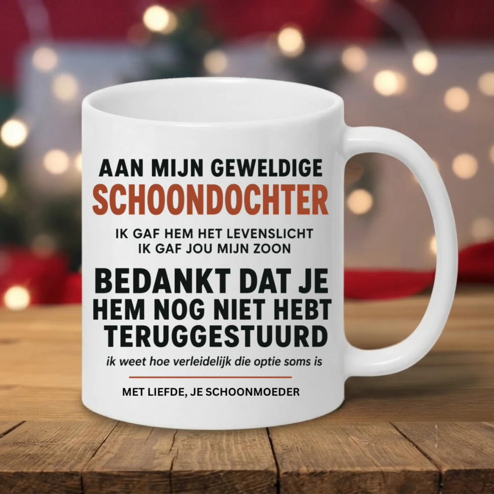 Aan mijn geweldige schoonzoon, BEDANKT dat je haar niet aan het circus hebt verkocht