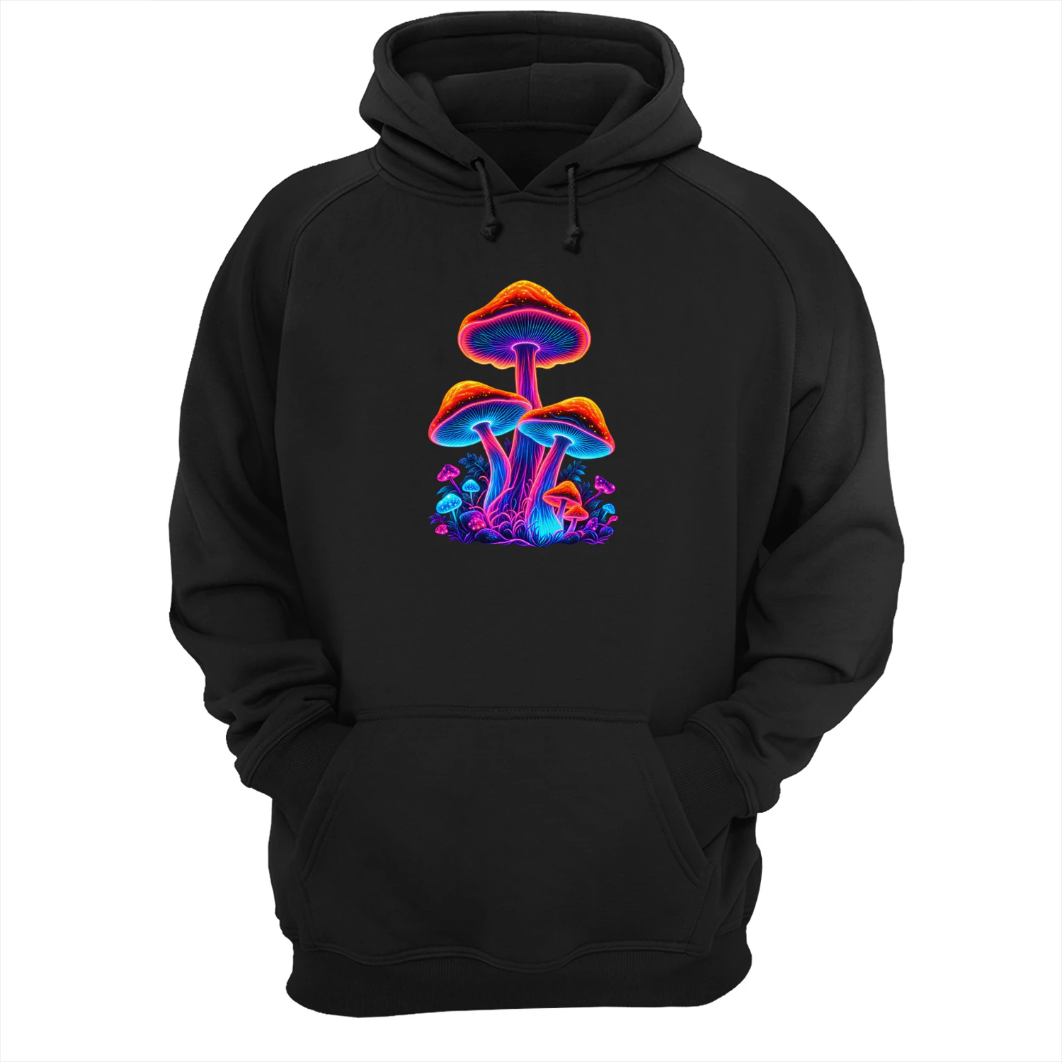 Neonowe Grzyby Hoodie | Kolorowy Motyw Fantasy
