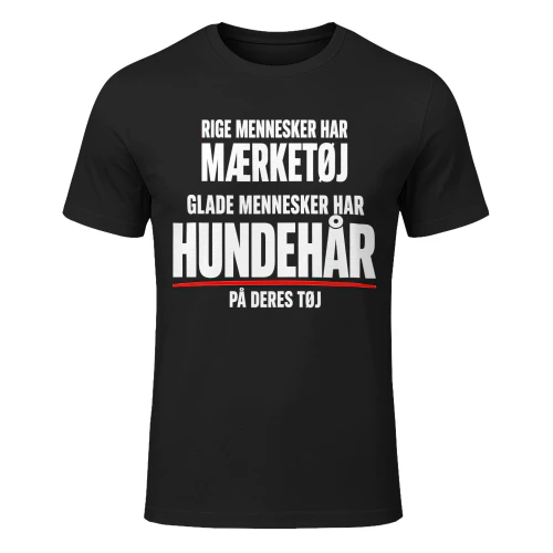 Sjov Hunde T-Shirt – Glade Mennesker Har Hundehår