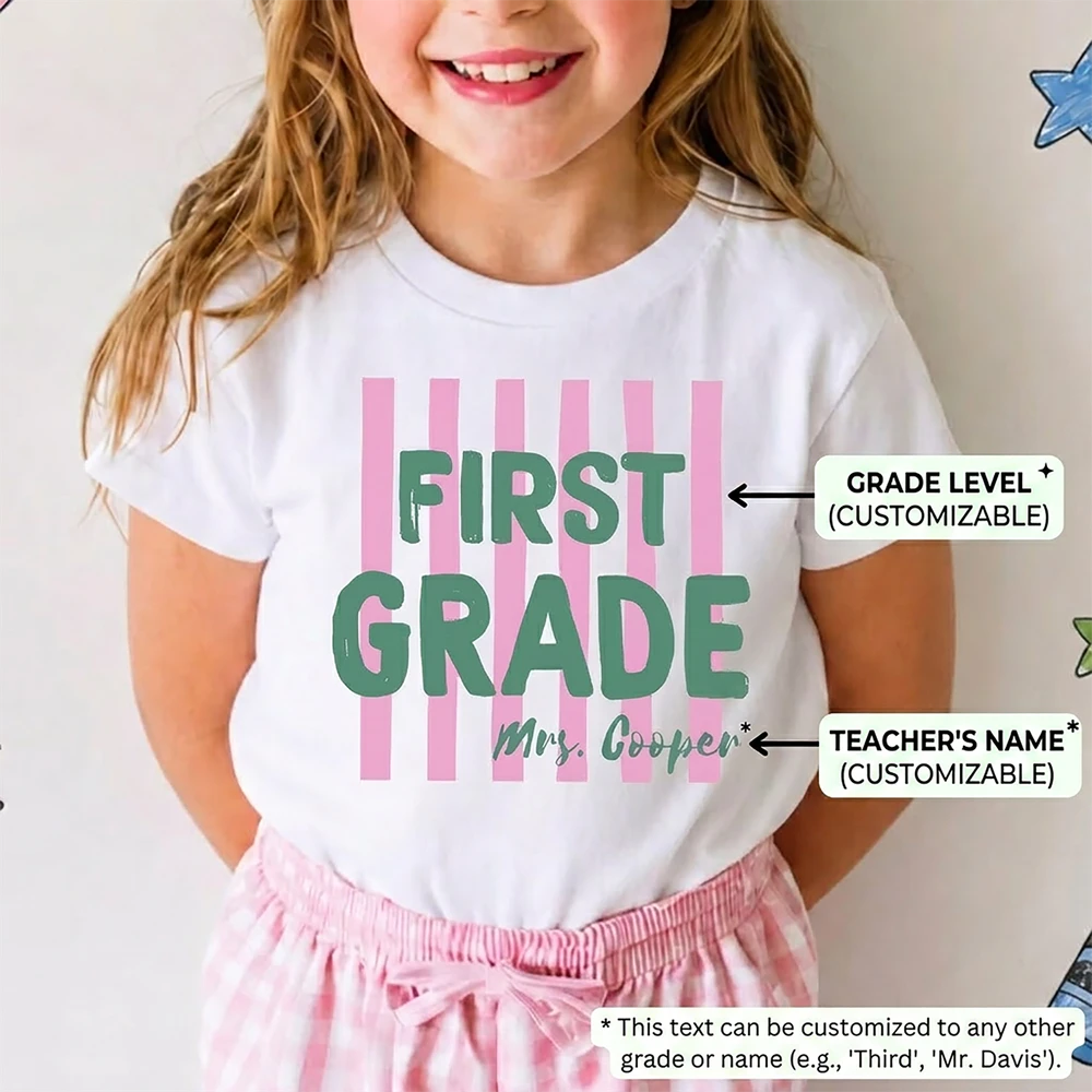 Custom Back to School Grade Level And Your Name