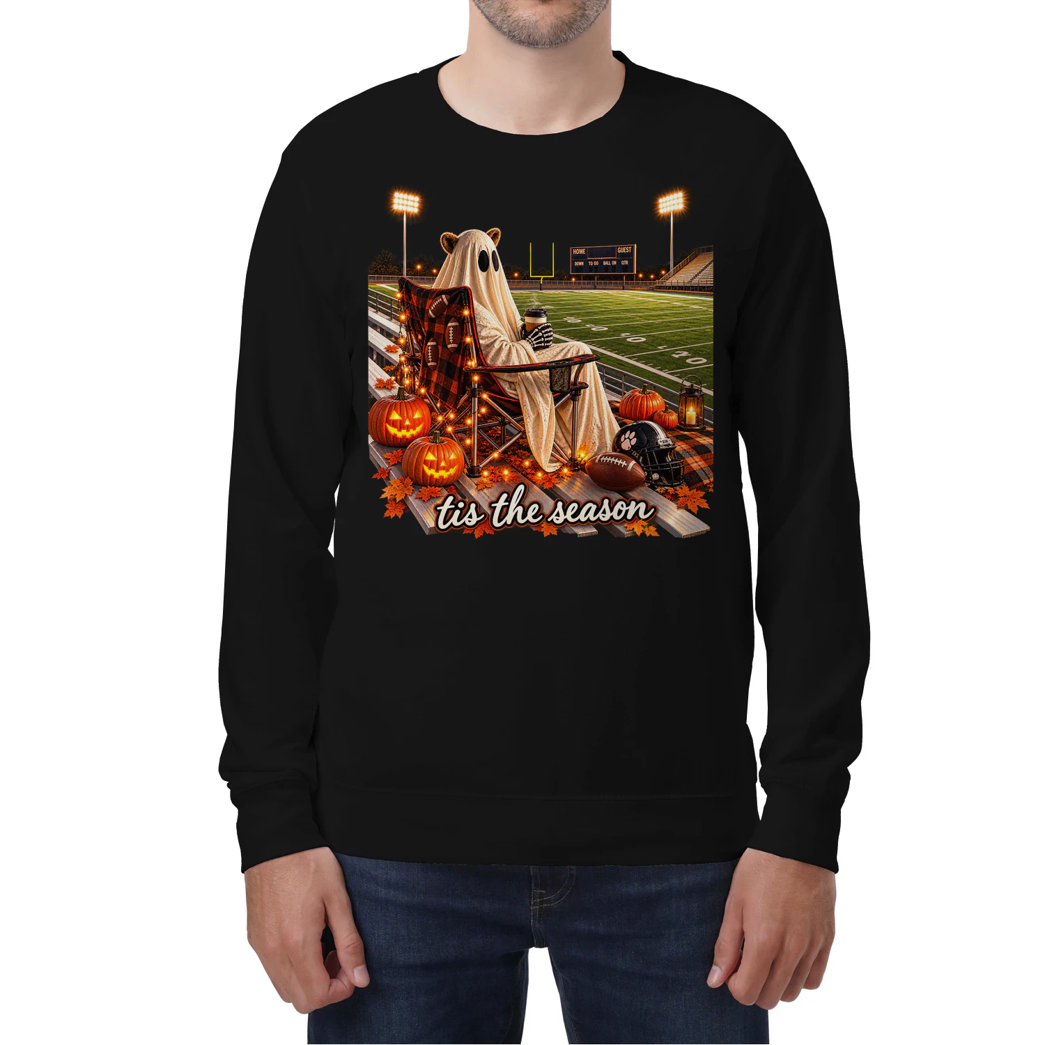 Ghostly Football Halloween Bleachers