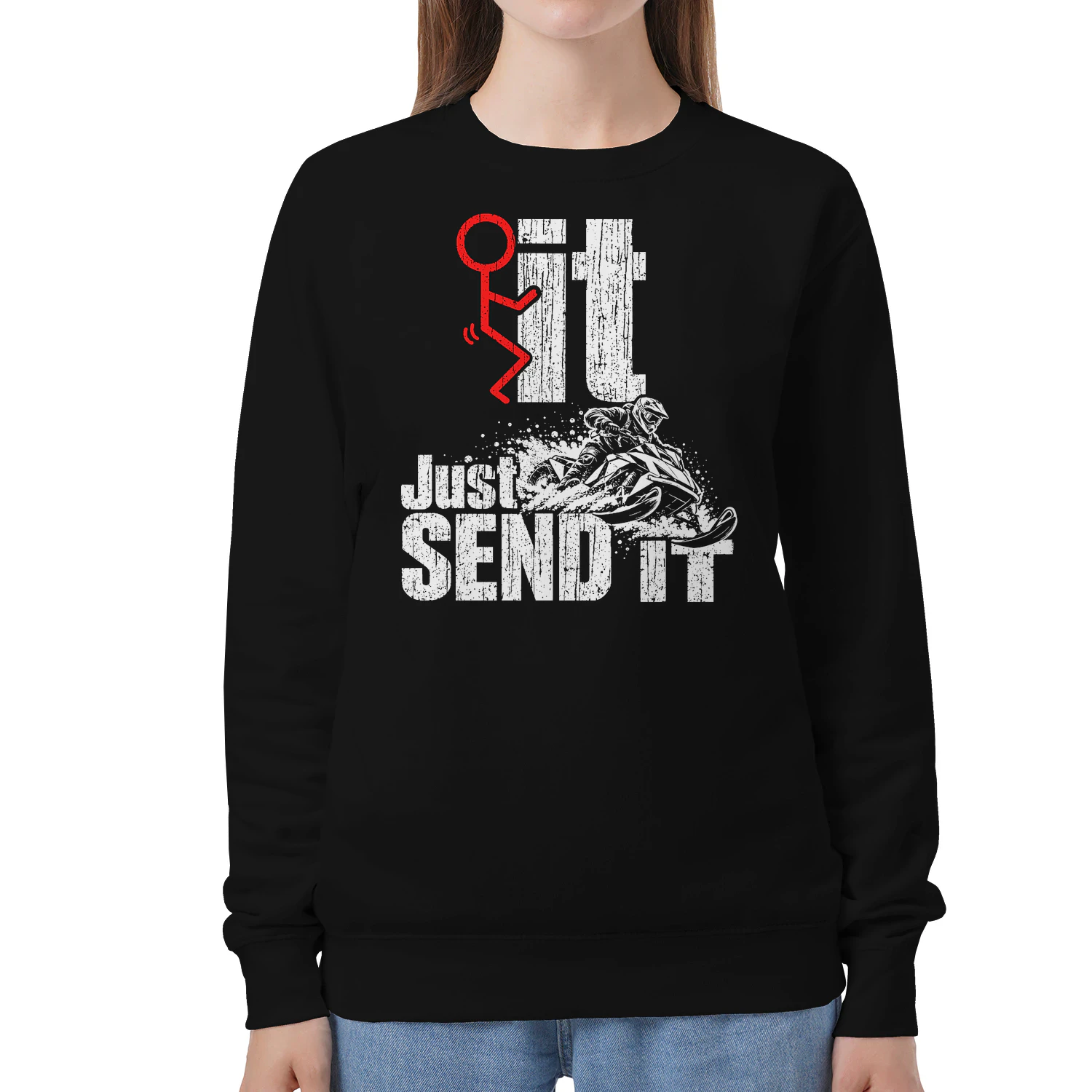 Grunge Snowmobile Rider Just Send It