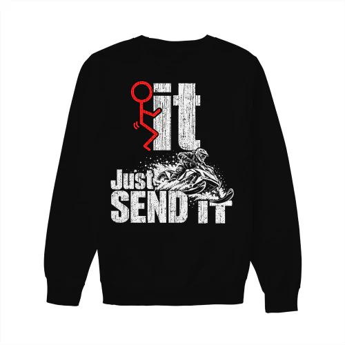 Grunge Snowmobile Rider Just Send It