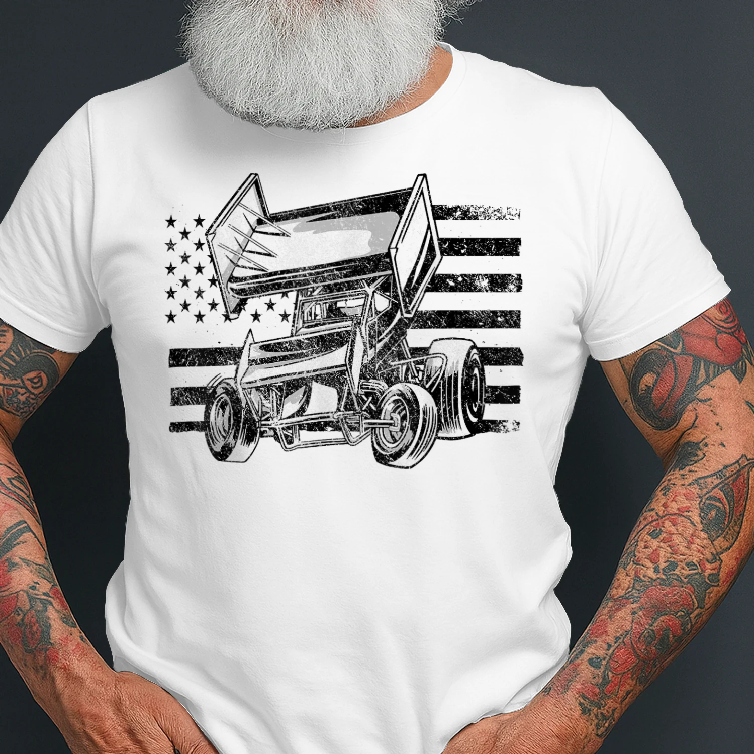 Sprint Car Racing USA Flag