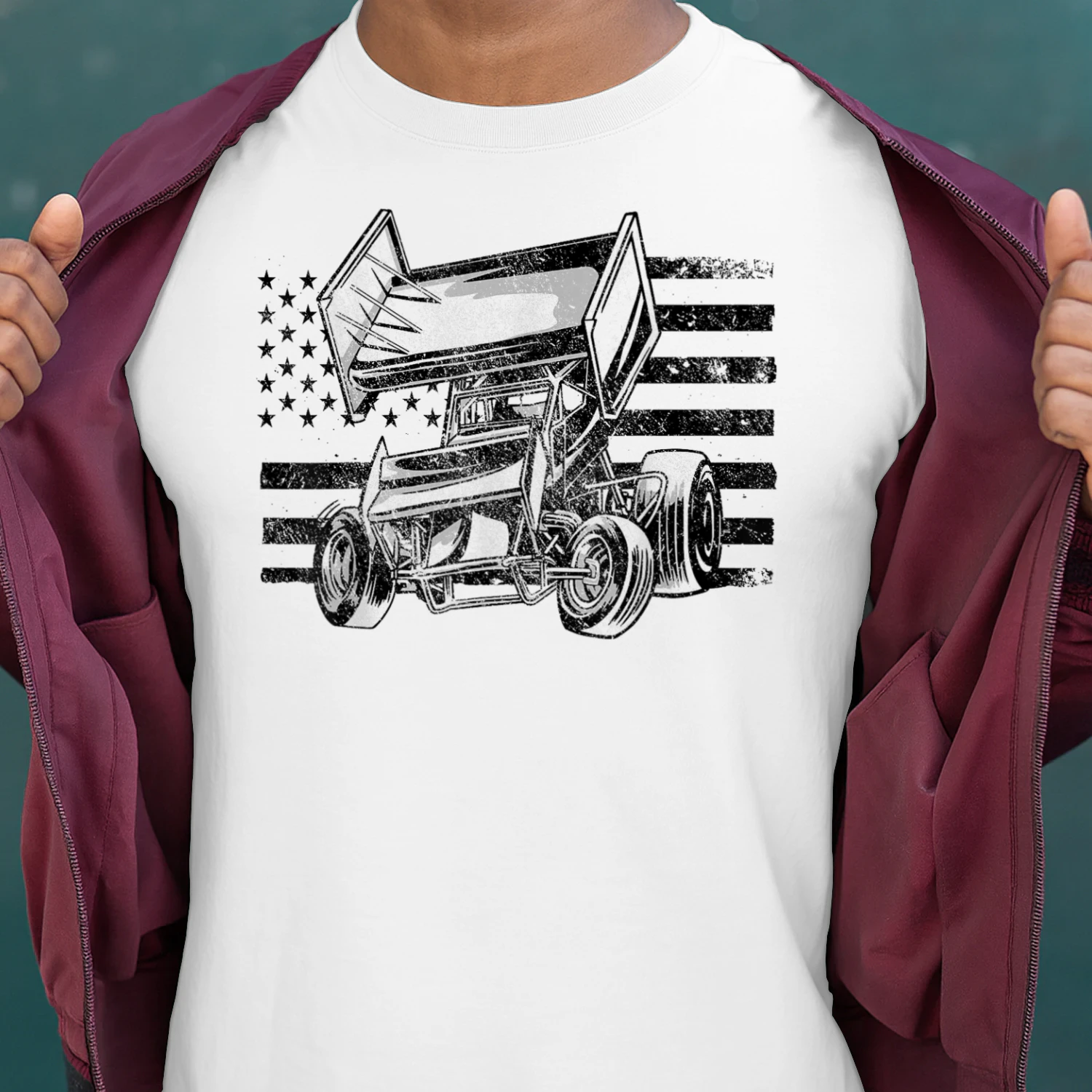 Sprint Car Racing USA Flag