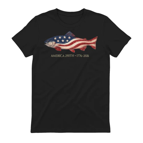 250 America Years 1776 2026 Fishing USA Flag 250th Birthday