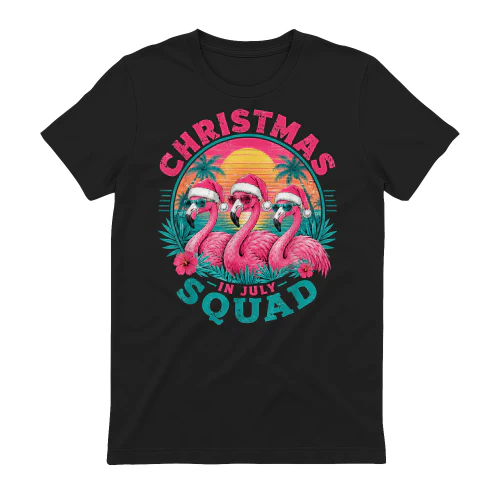 Christmas in July Flamingo Squad Beach Sunset