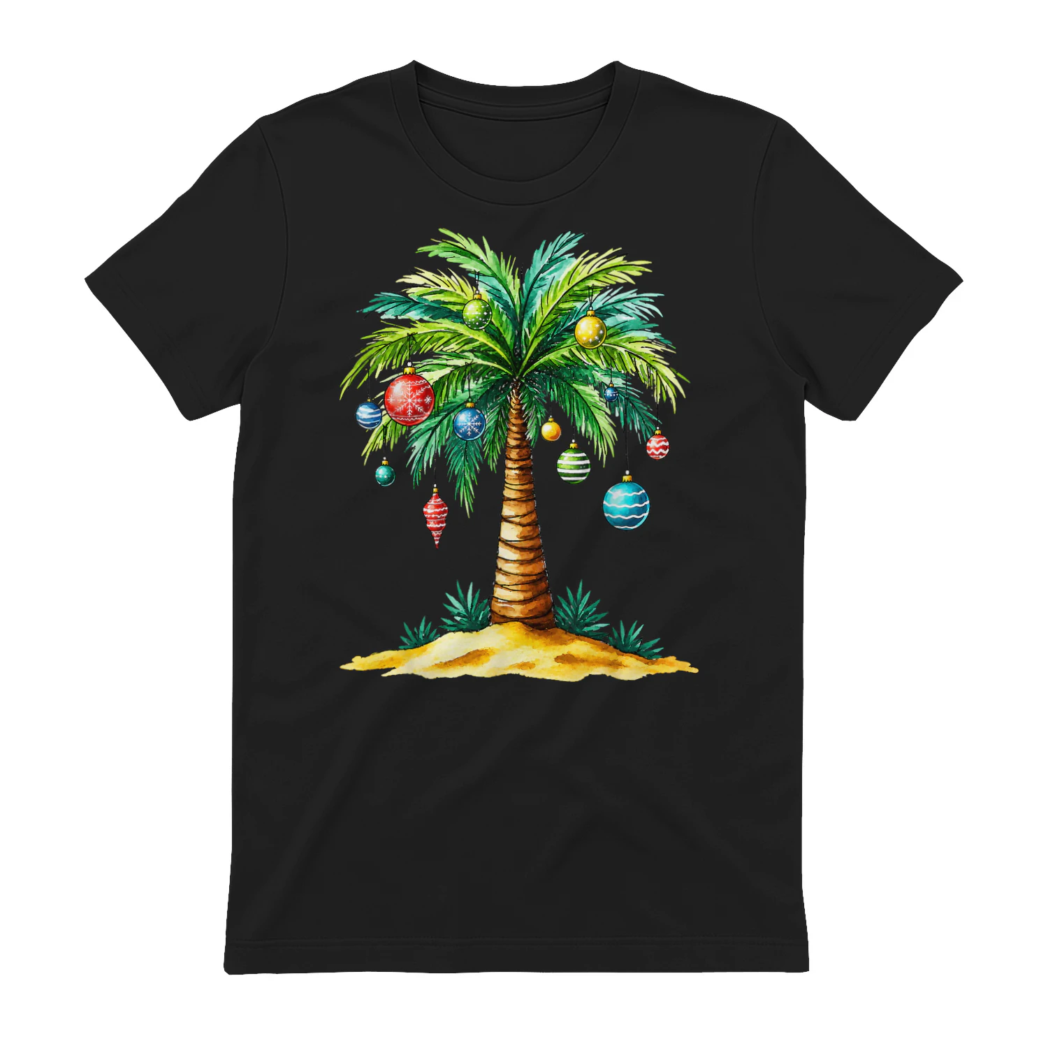 Tropical Christmas Hawaiian Santa Xmas Lights Palm Tree