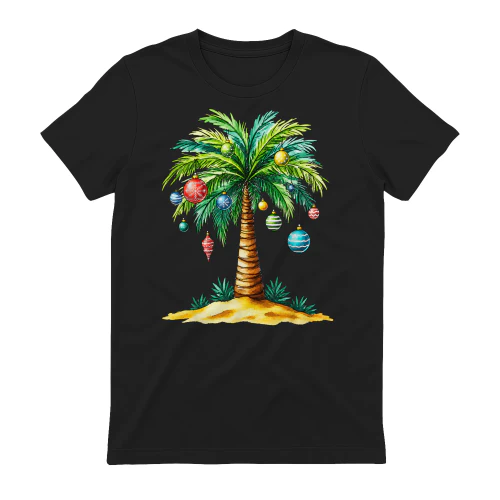 Tropical Christmas Hawaiian Santa Xmas Lights Palm Tree