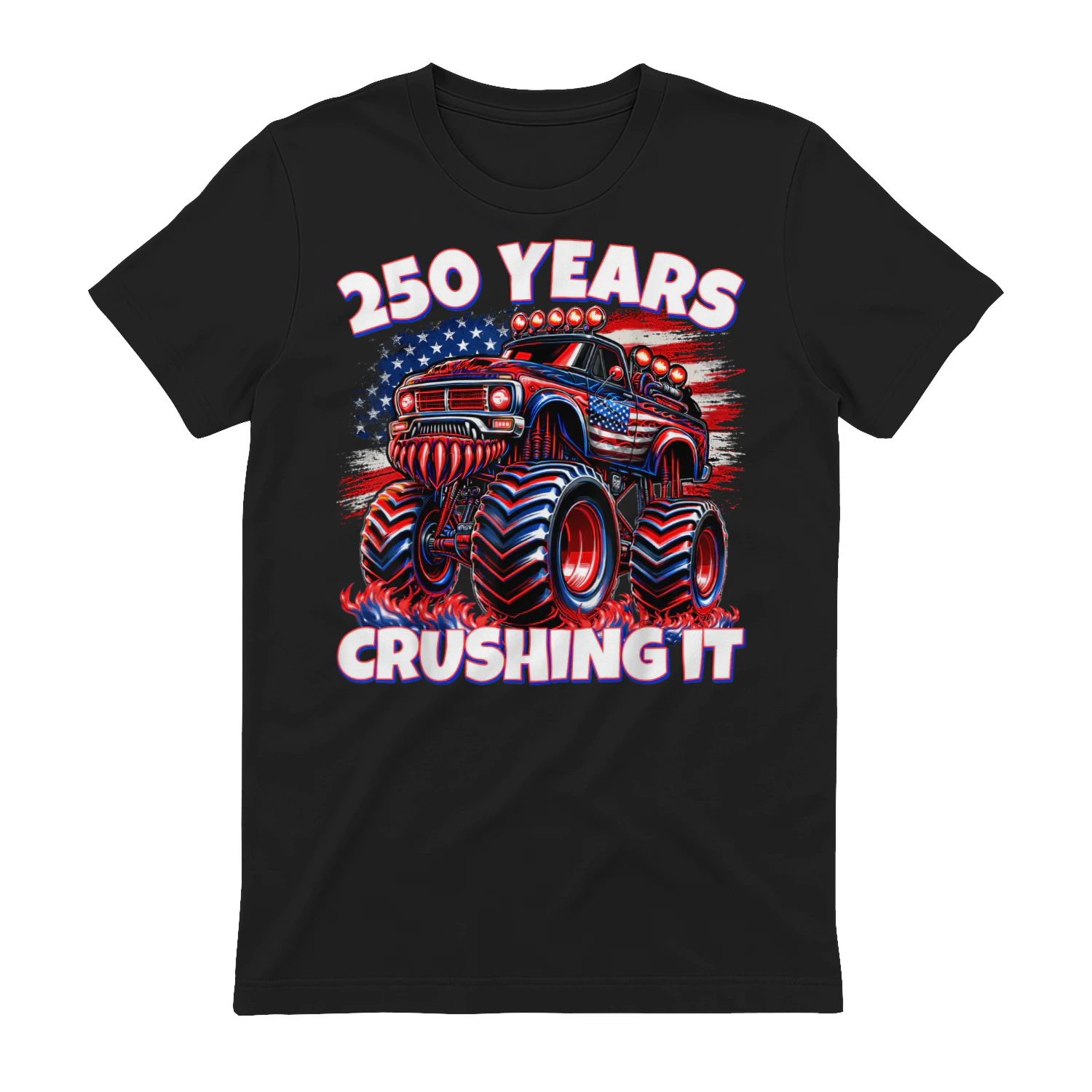 Kids 4th of July Monster Truck 250 Years Patriotic Boys