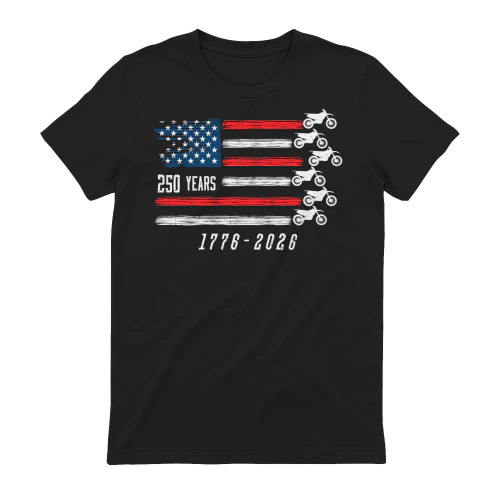 Dirt Bike Motocross America 250 Years Flag US