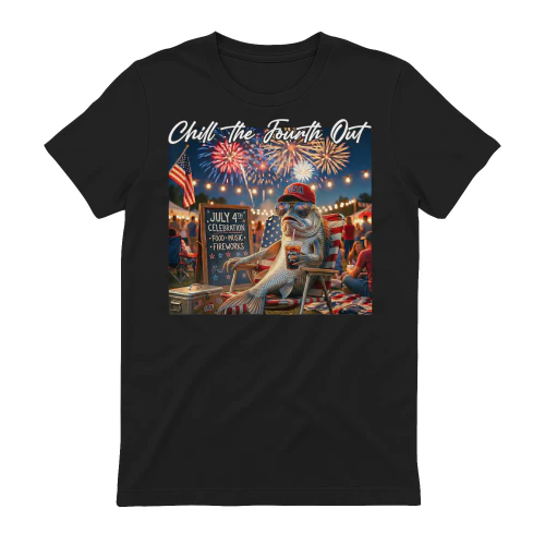 Chill The Fourth Out Funny Fish Ice Coffee 4th of July