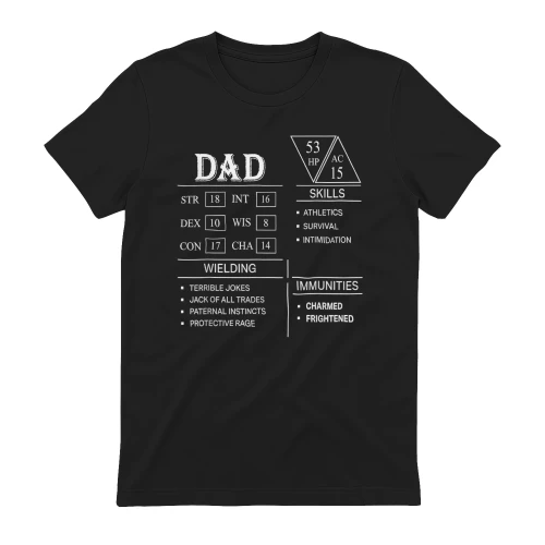 Roleplaying Dice Gamer Dragon Dad Stat Skills Wielding