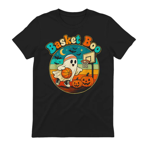 Basketball Boo Halloween Spooky Basketball Retro