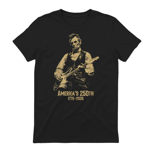 America's 250th Abraham Lincoln Playing Guitar Retro Vintage