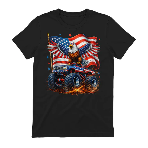 Monster Truck Eagle USA American Flag 4th of July Men Boys