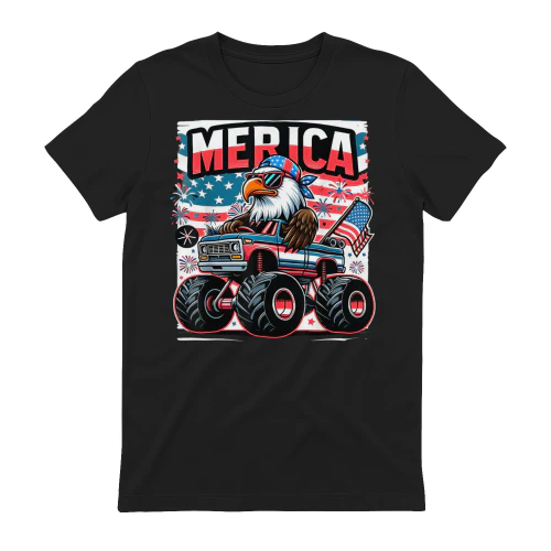 Merica 4th of July Shirts Boys Kids American Flag Eagle USA