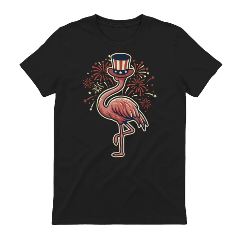 4th of July Flamingo Patriotic Top Hat Funny Fireworks USA