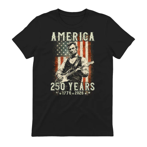 Vintage Abraham Lincoln Abe Lincoln Playing Guitar 250 Years Tank