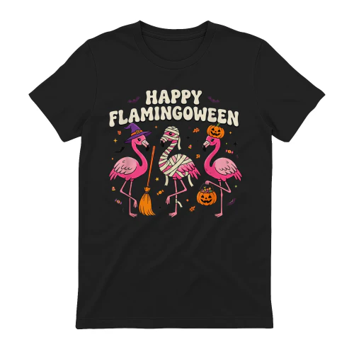 Happy Flamingoween Witch Pumpkin Mummy Flamingo