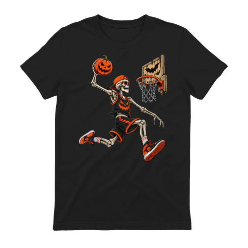 Funny Skeleton Basketball Player Halloween Shirts