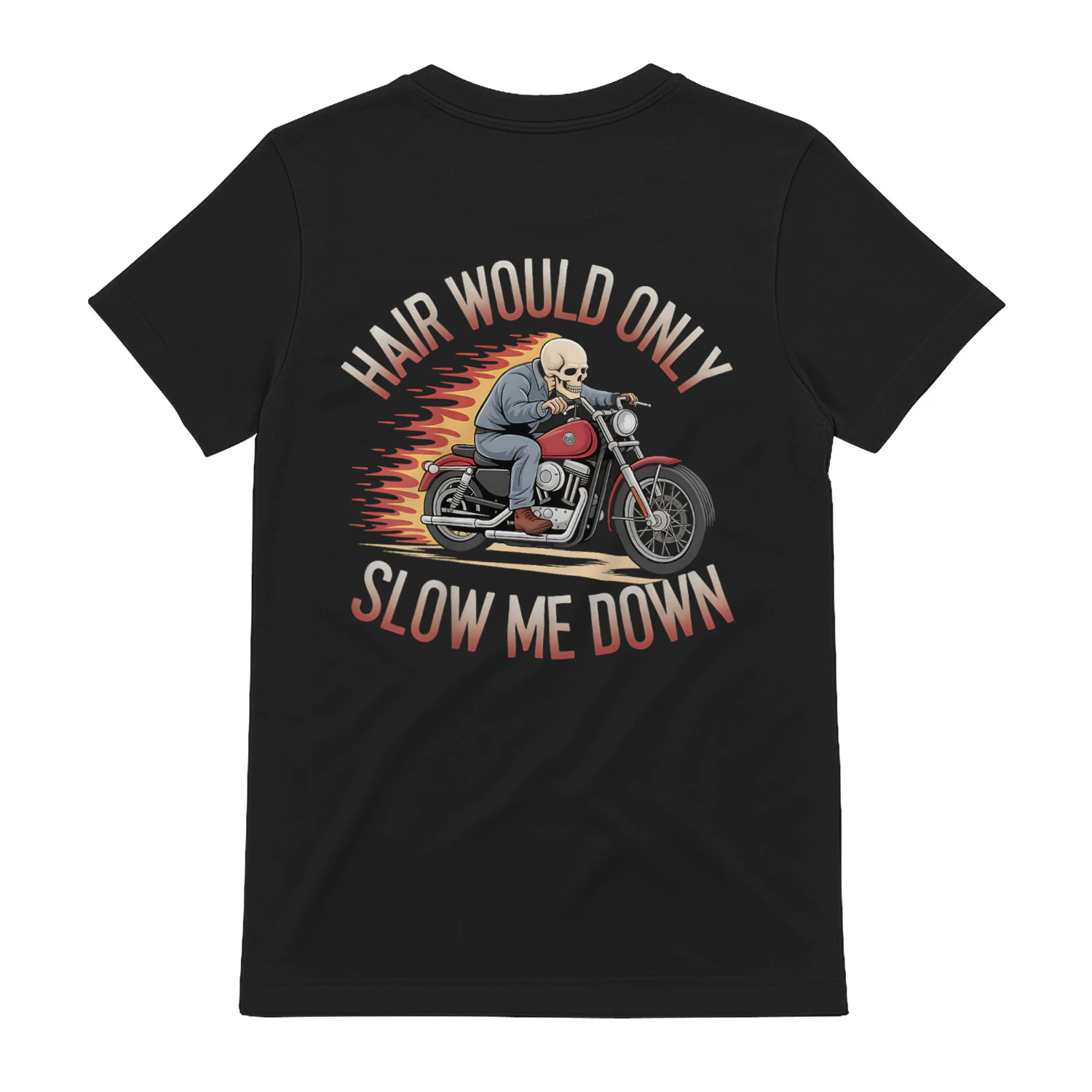 Funny Graphic Motorcycle Rider Bald Biker Skull