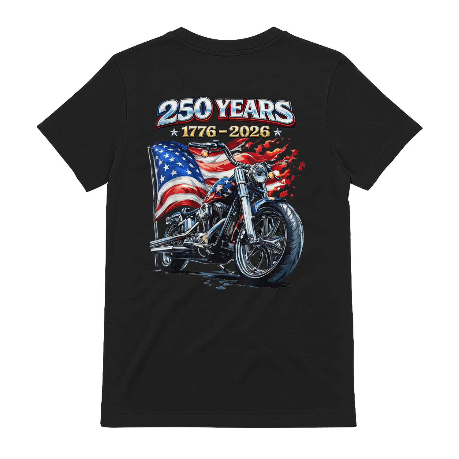 US Flag Motorcycle Biker 250 Years American Anniversary