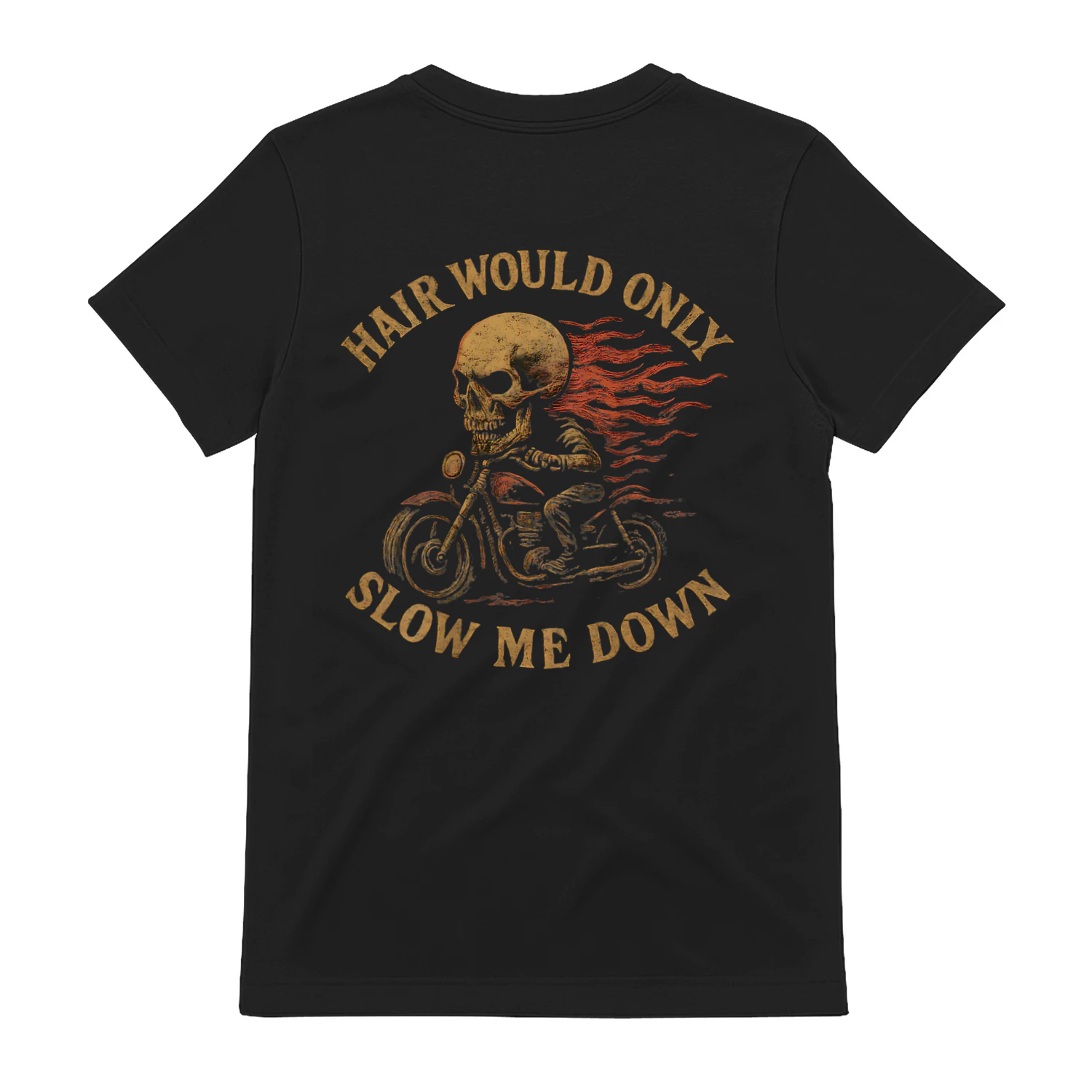 Bald Biker Skull Motorcycle Rider Funny Graphic