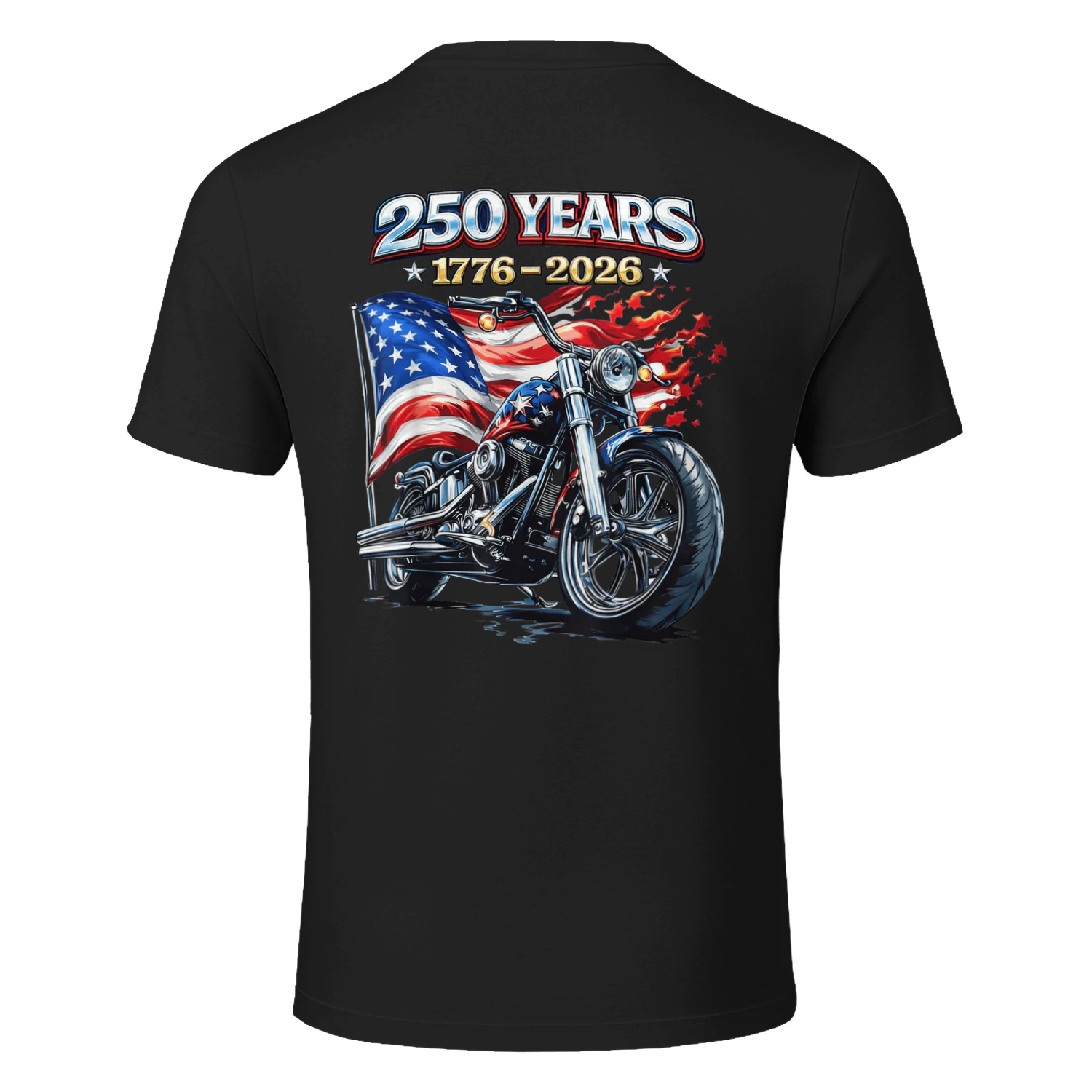 US Flag Motorcycle Biker 250 Years American Anniversary