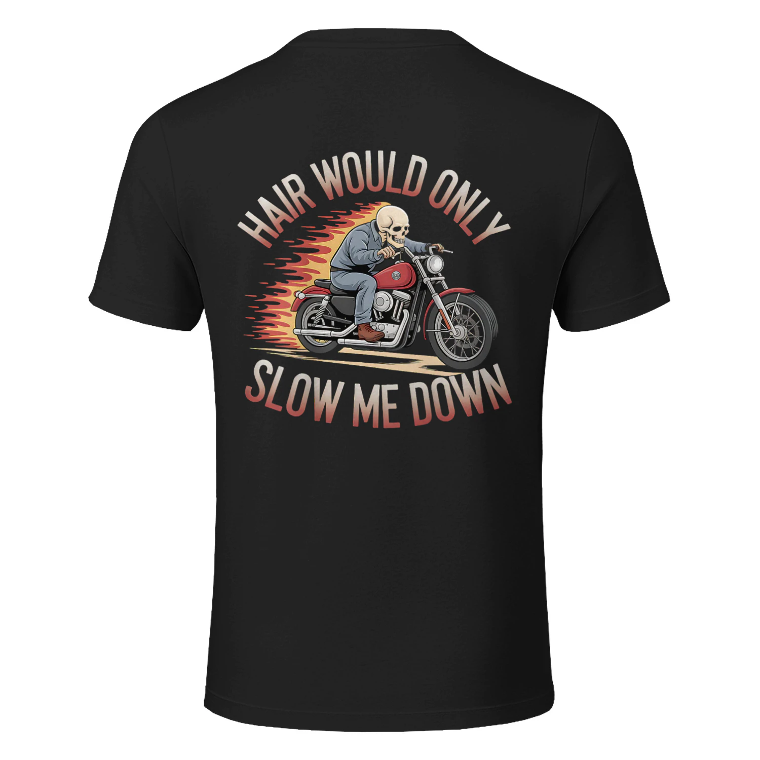Funny Graphic Motorcycle Rider Bald Biker Skull