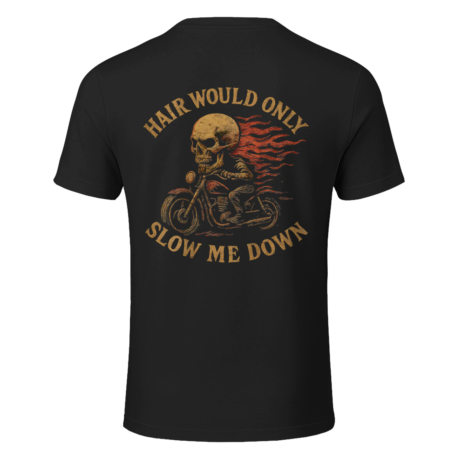 Bald Biker Skull Motorcycle Rider Funny Graphic