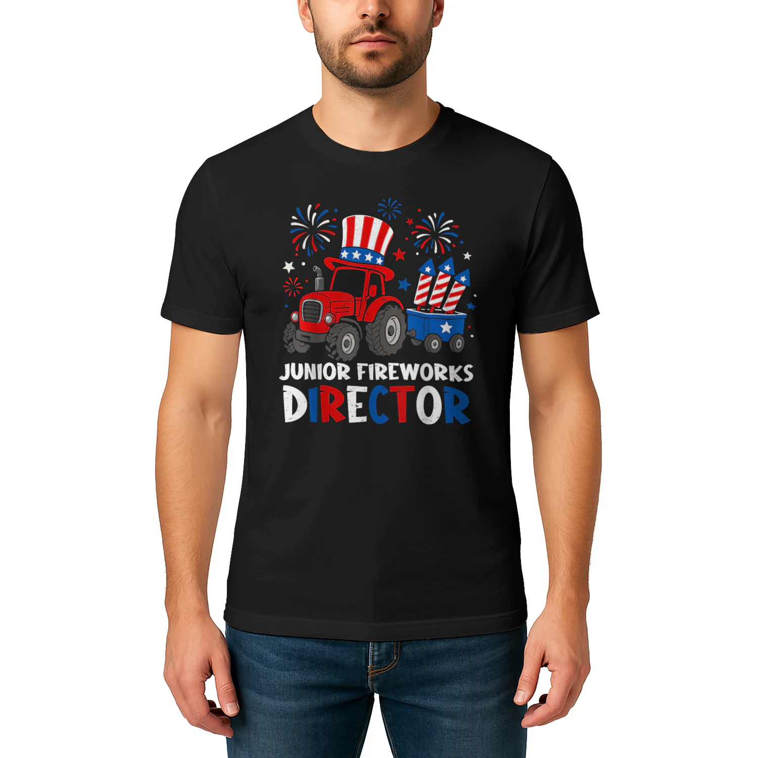 Junior Fireworks Director Tractor Fourth of July Boys Kids