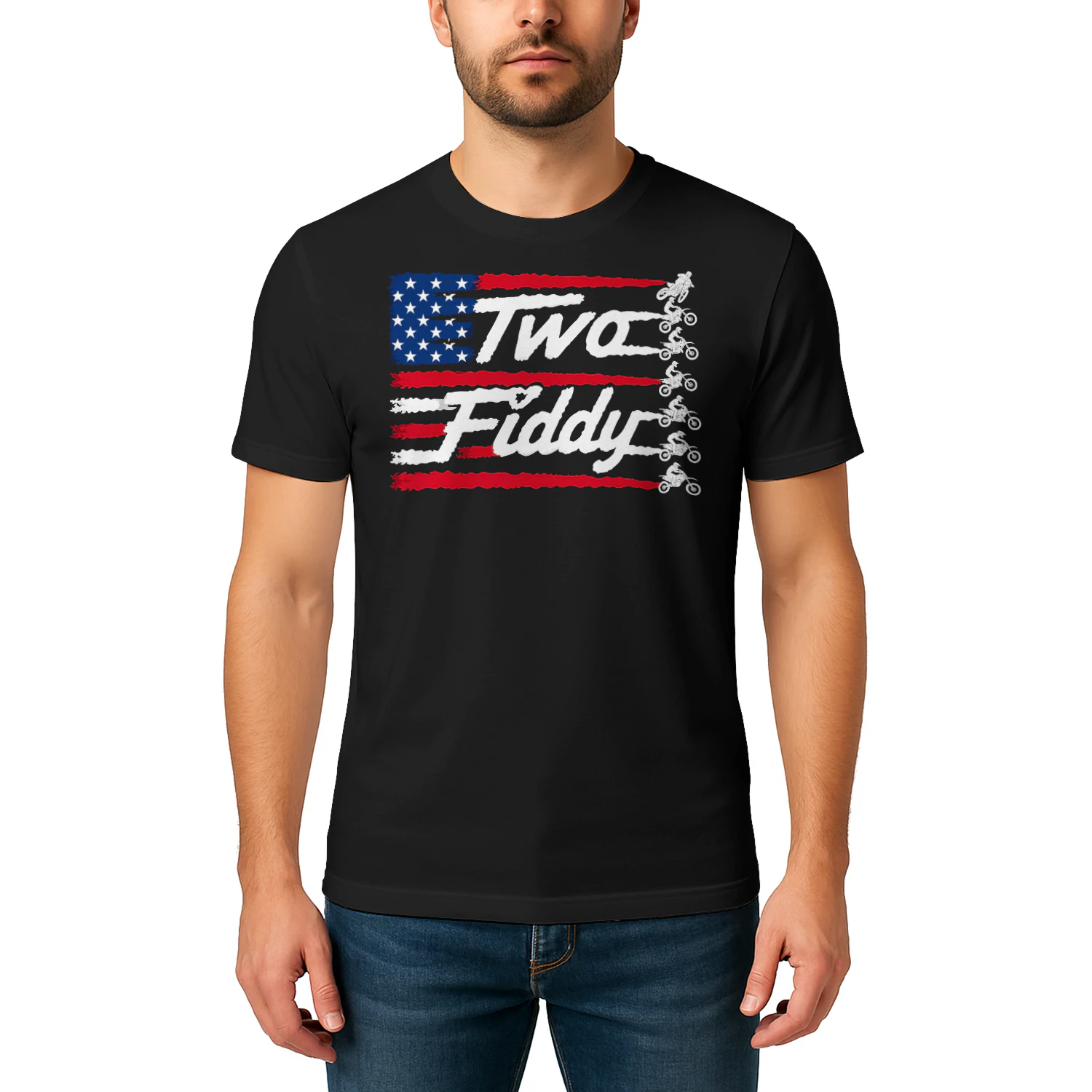 Dirt Bike Motocross Two Fiddy US Falg Rider