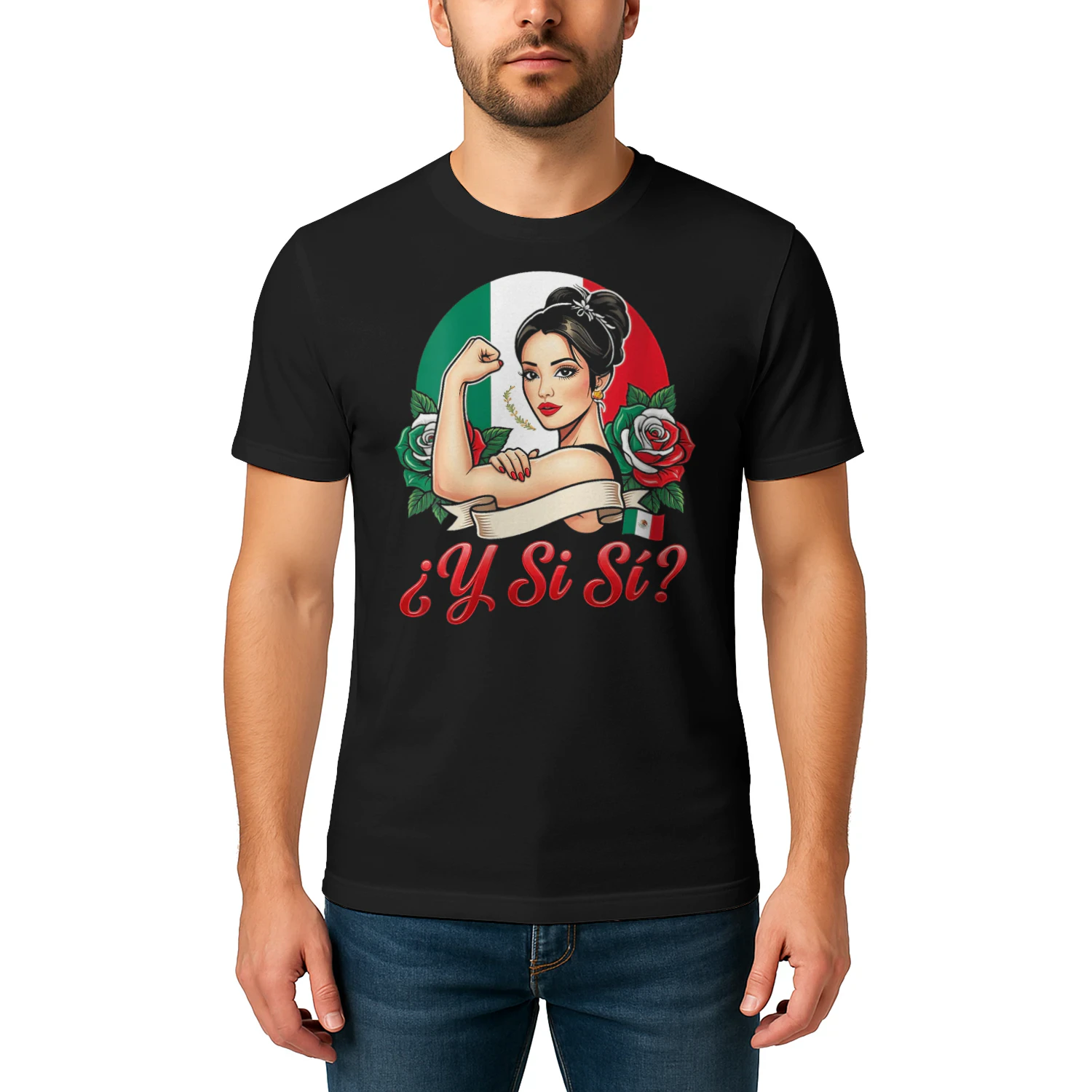 Women's Y Si S Mexican Woman Y Si Si Mexico Flag Roses Empowered