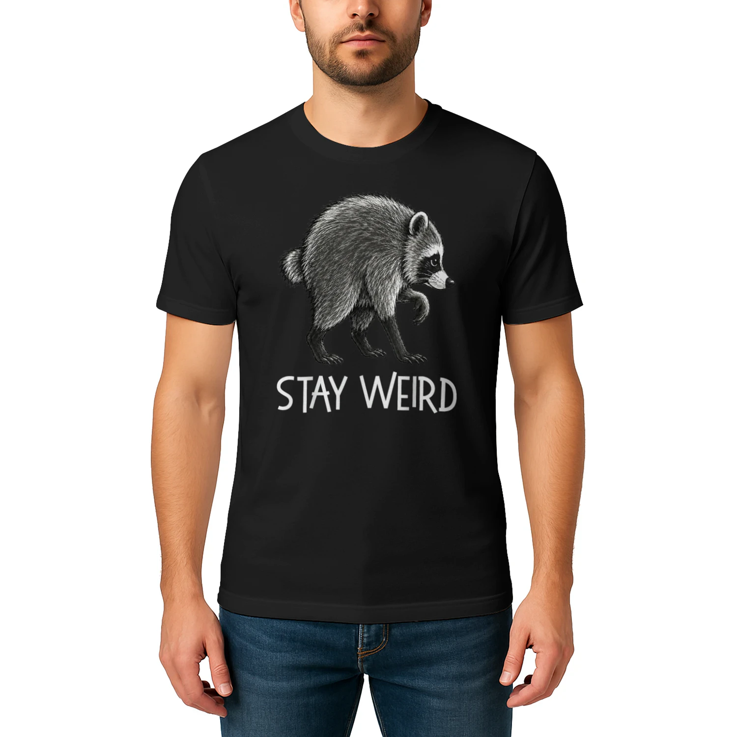 Stay Weird Funny Timothy Raccoon
