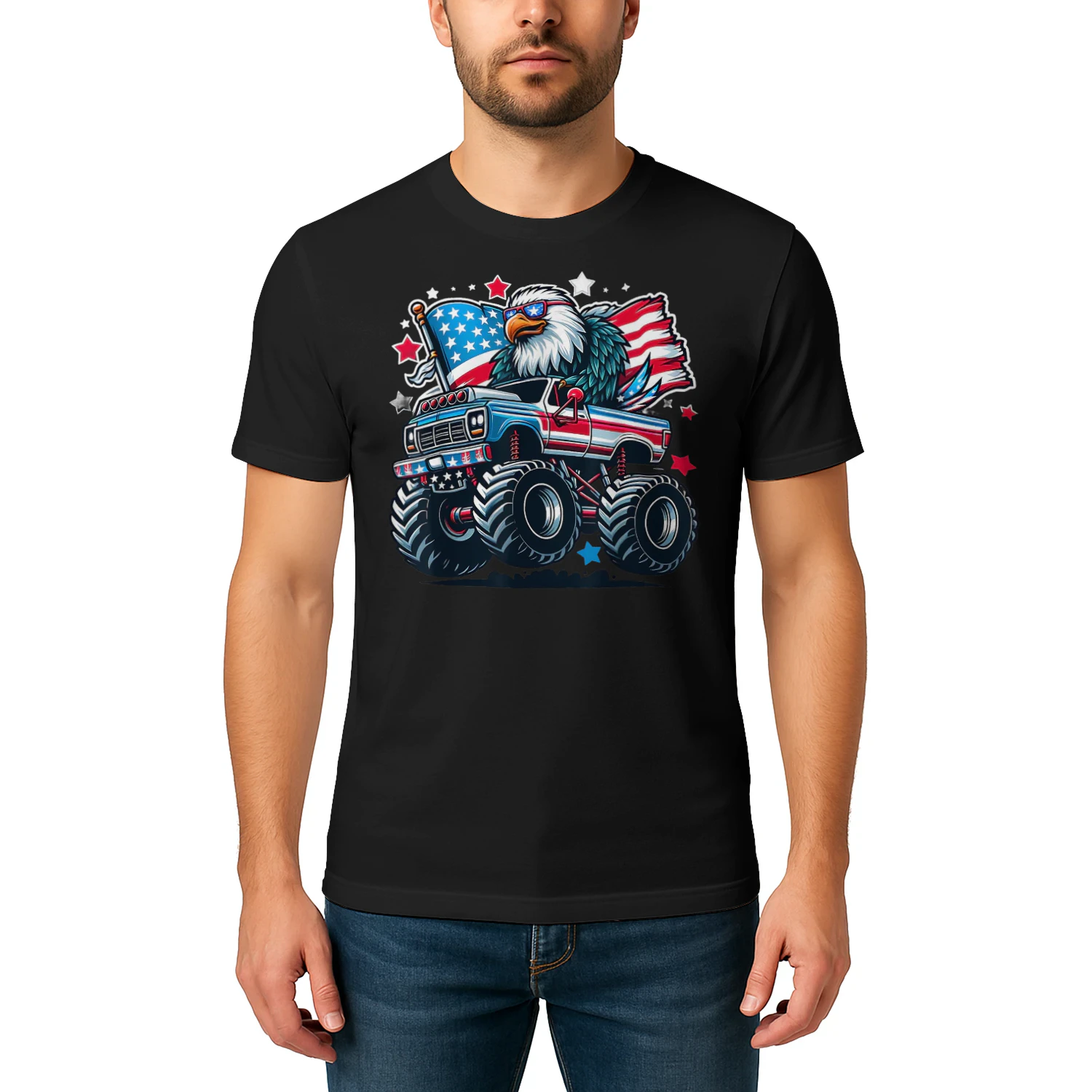 4th of July Patriotic American Flag Eagle USA Red White Blue