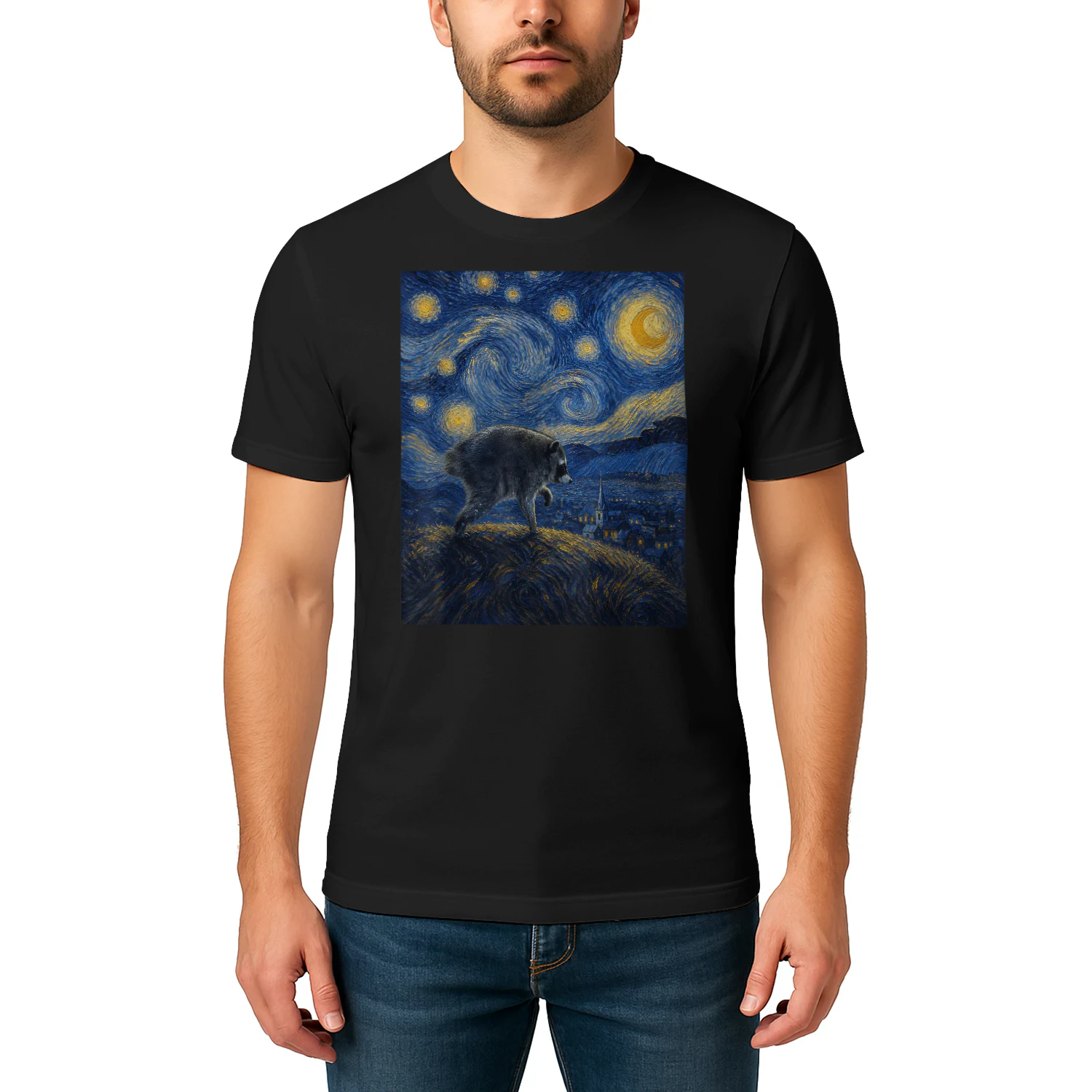 Jimothy Raccoon Starry Night Van Gogh Art Seattle