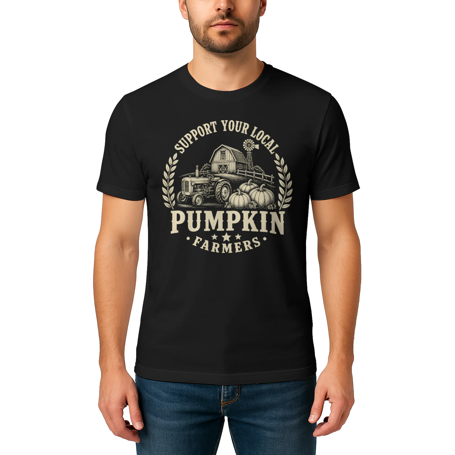 Support Your Local Pumpkin Farmers Vintage Halloween Fall