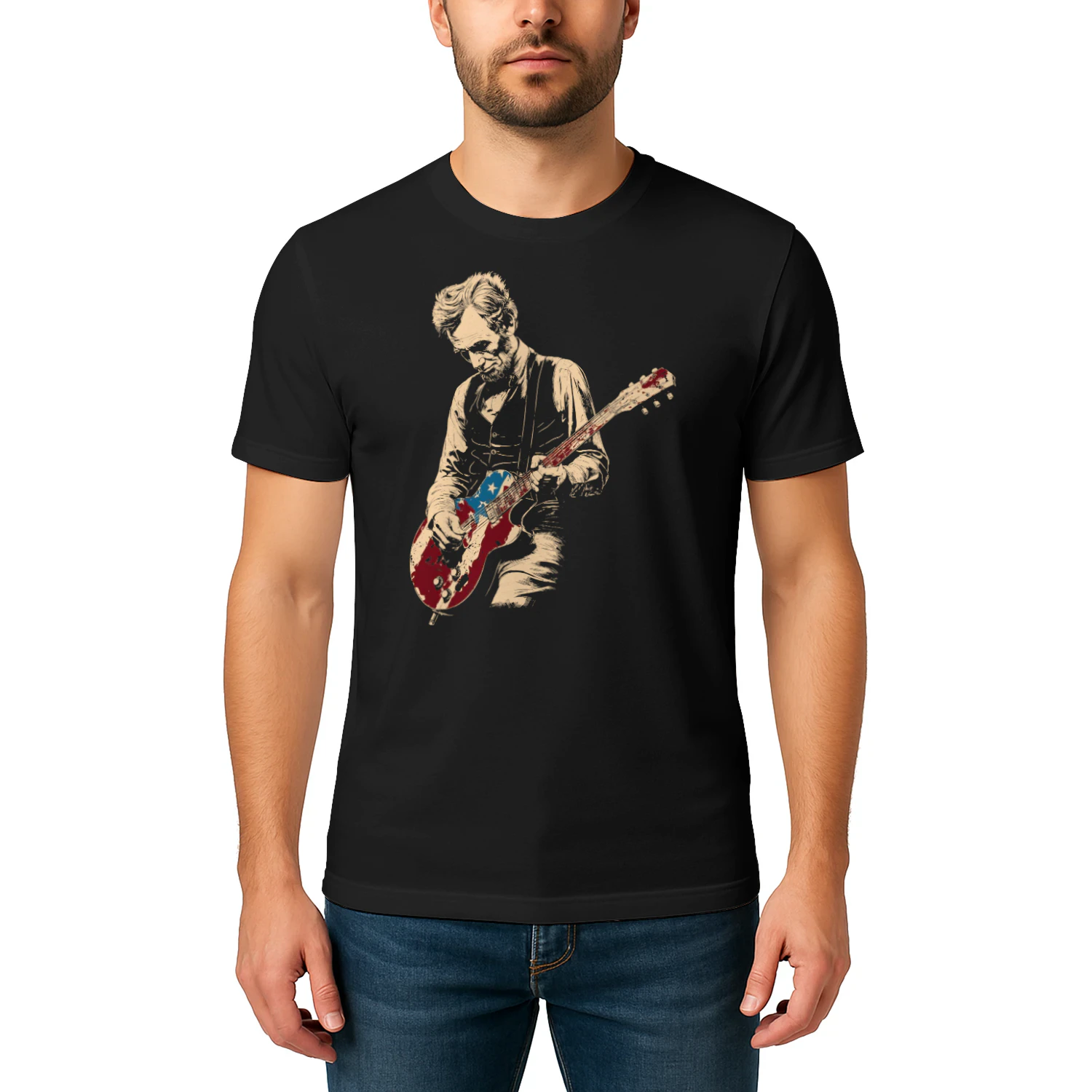 Funny Abe Lincoln Guitar Shirt Abraham Lincoln Vintage