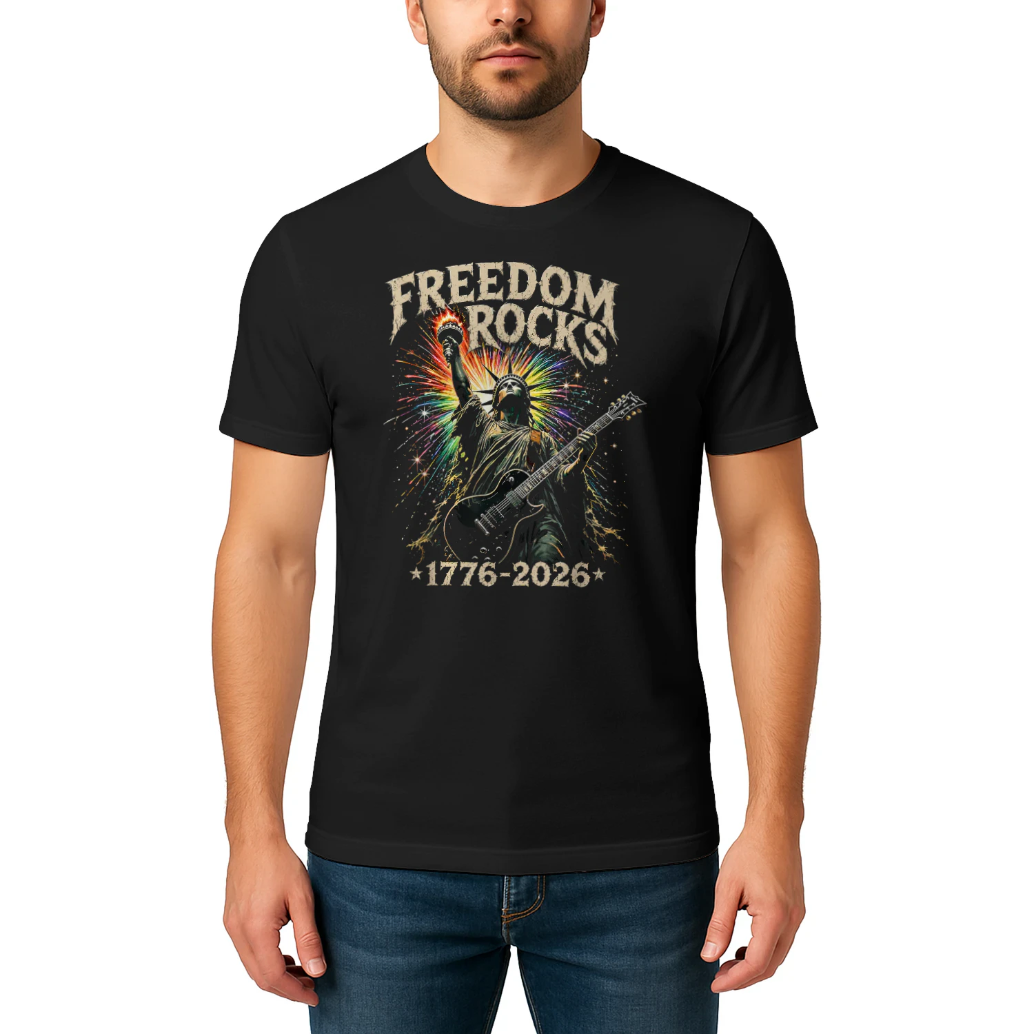 Freedom Rocks Statue of Liberty Guitar 1776-2026 250 Years