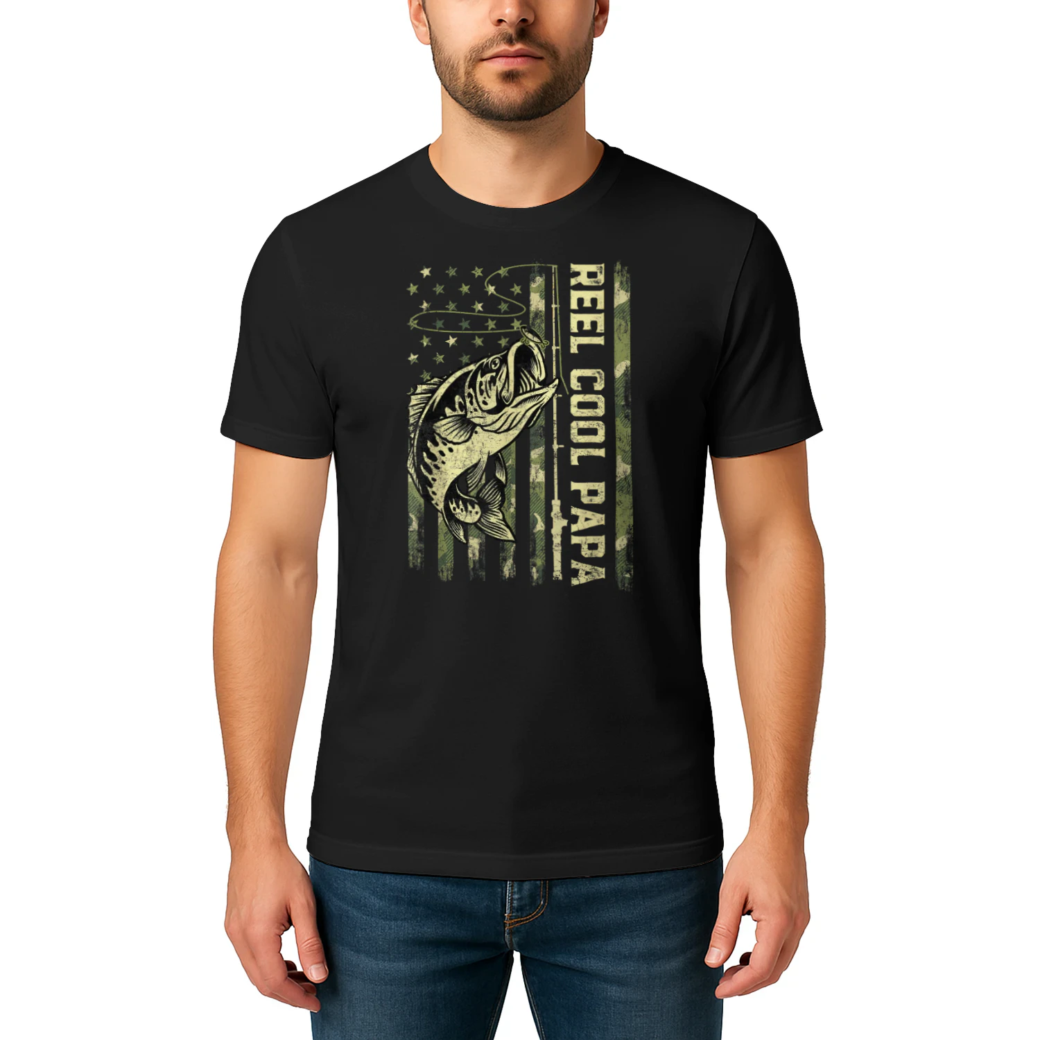 Reel Cool Papa Fisherman Camouflage Father's Day