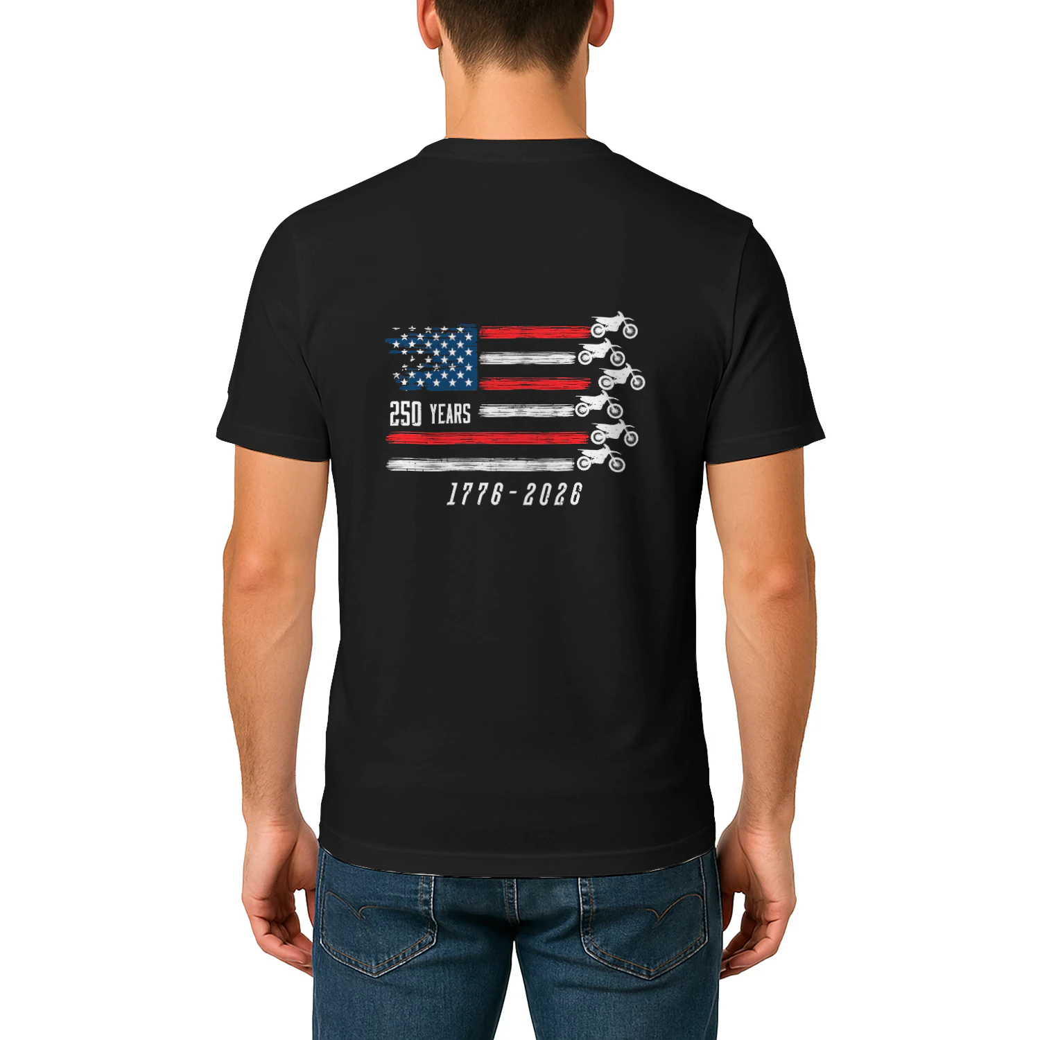Dirt Bike Motocross America 250 Years Flag US