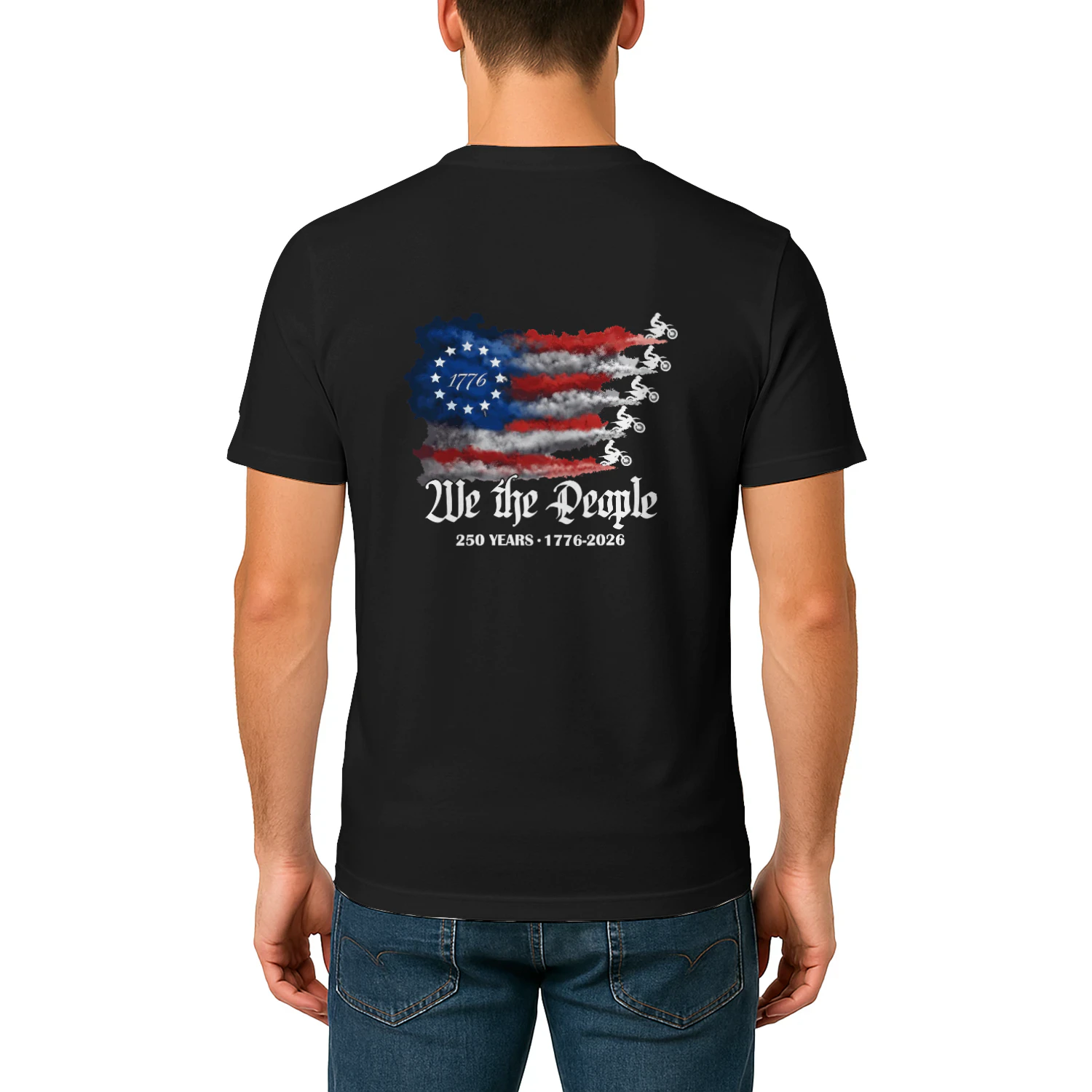 Dirt Bike Motocorss WE The People 250 Years US Flag