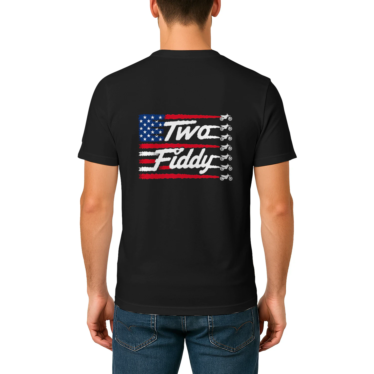 Dirt Bike Motocross Two Fiddy US Falg