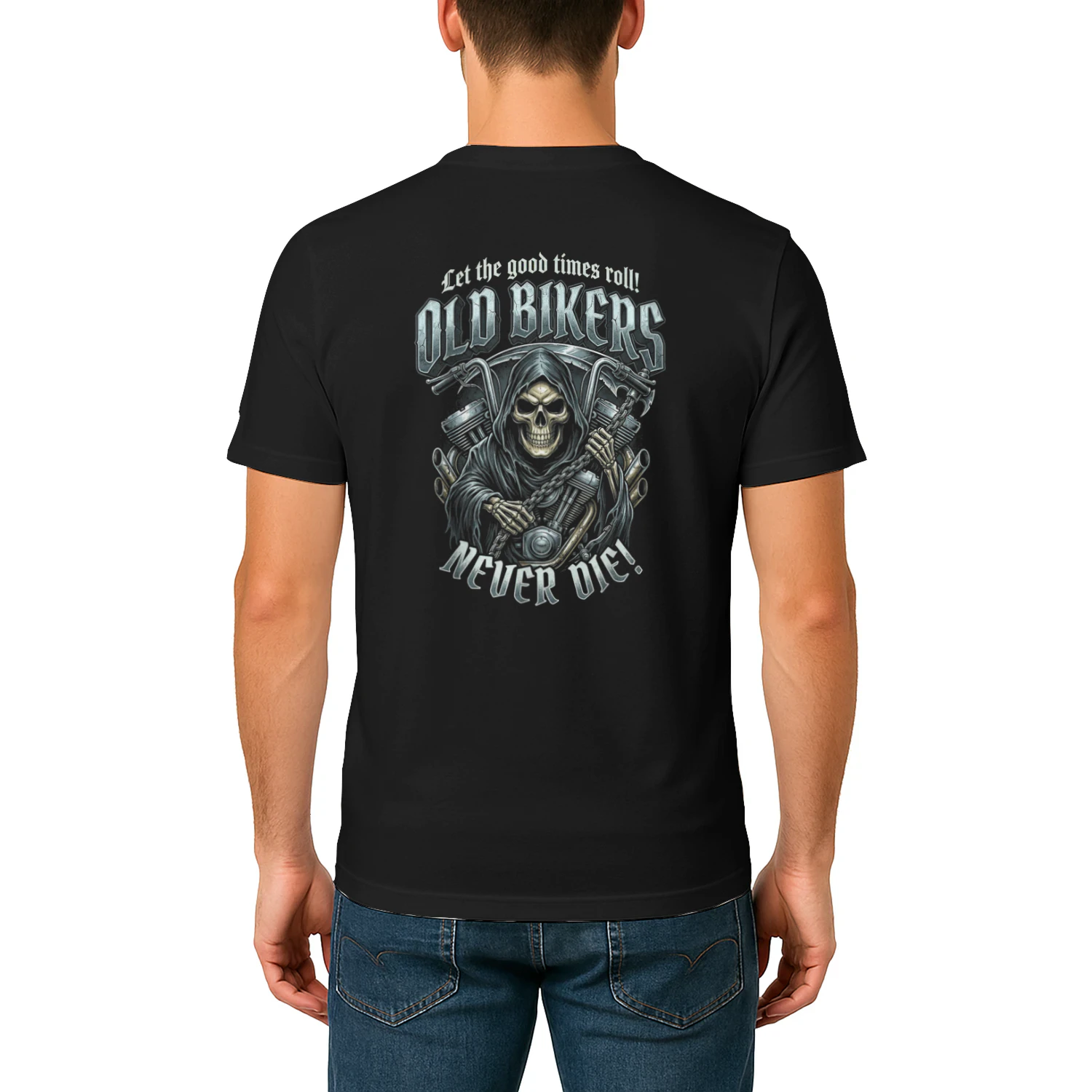 Old Bikers Never Die Skeleton Helmet Motorcycle