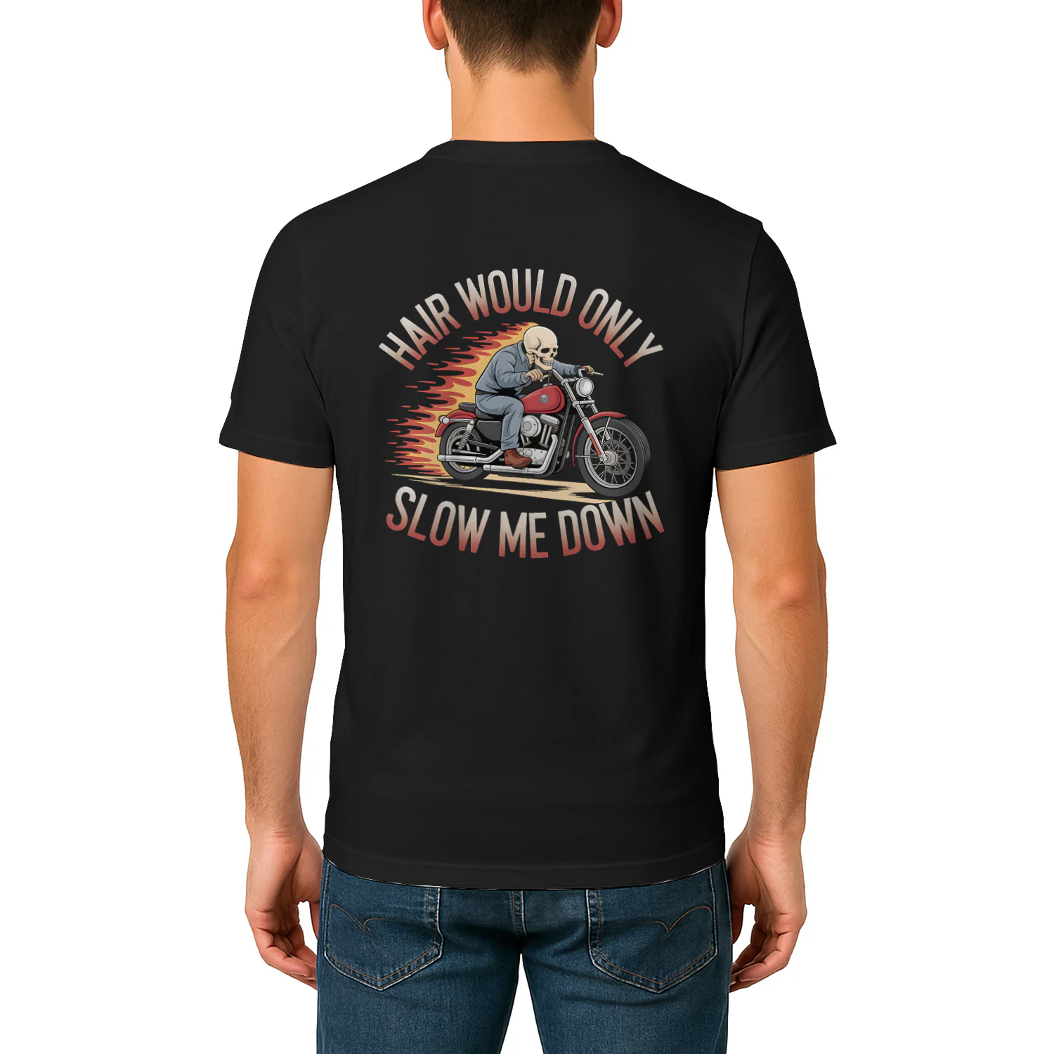 Funny Graphic Motorcycle Rider Bald Biker Skull