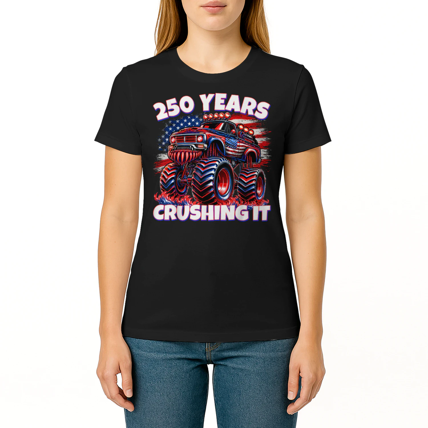 Kids 4th of July Monster Truck 250 Years Patriotic Boys