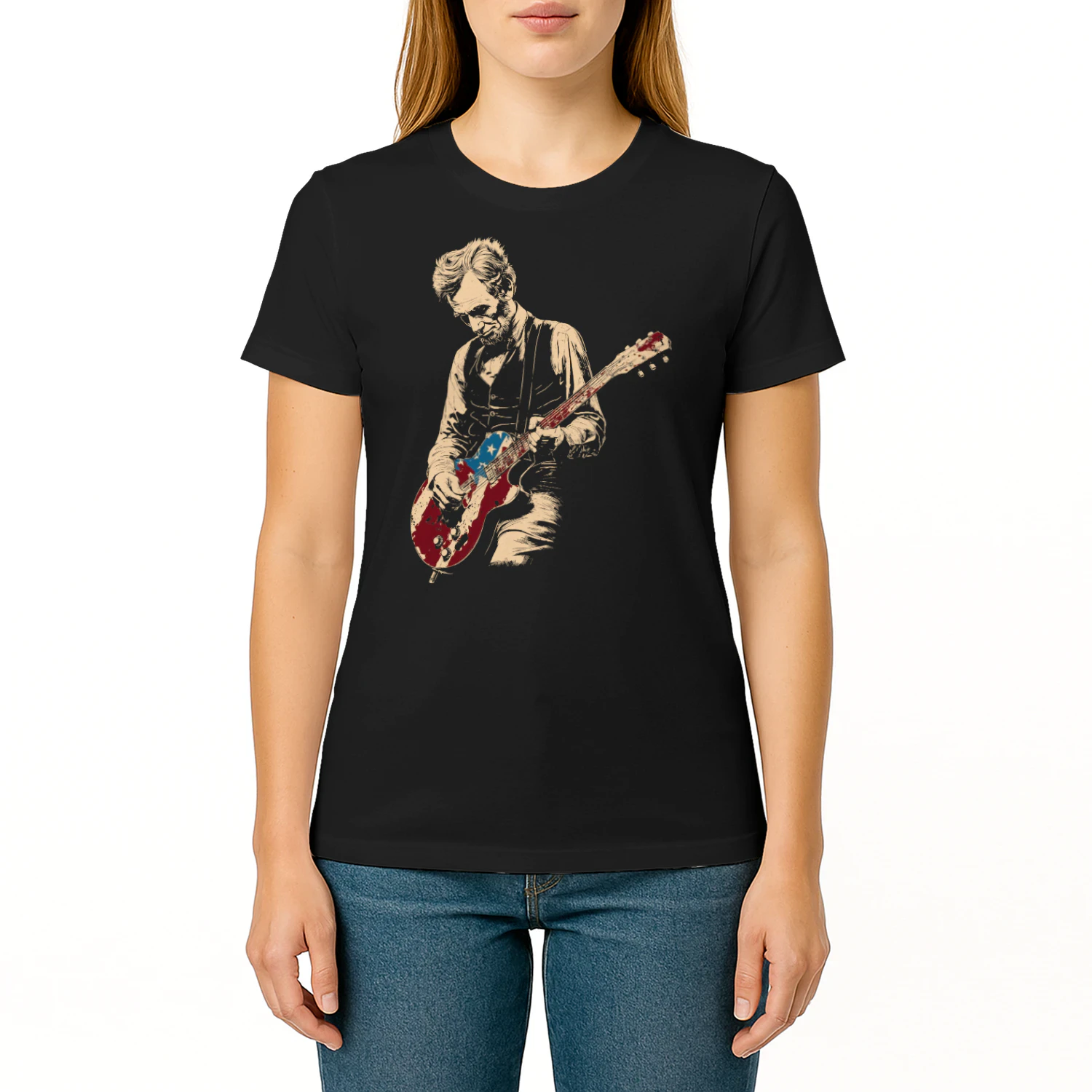 Funny Abe Lincoln Guitar Shirt Abraham Lincoln Vintage