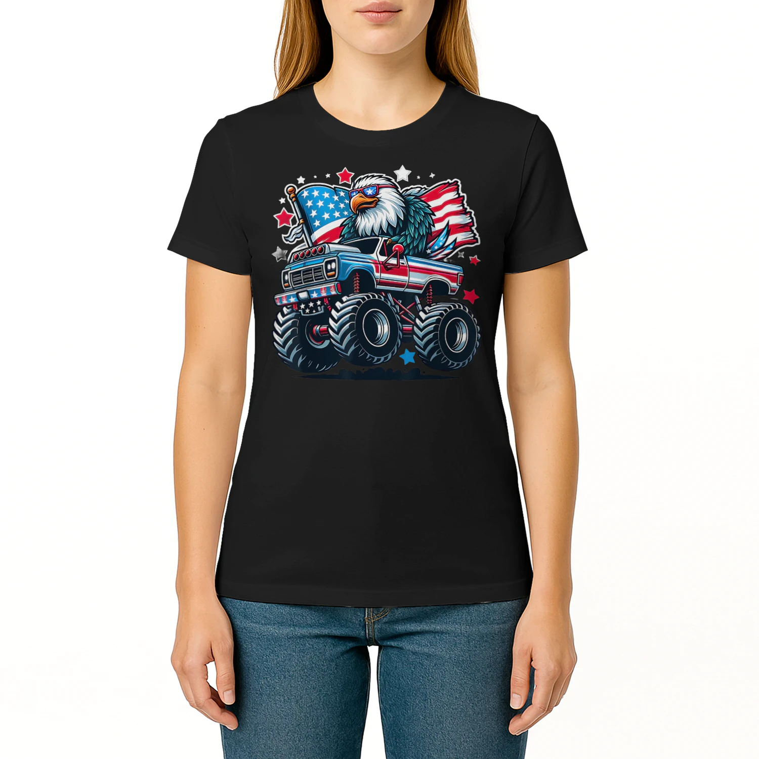4th of July Patriotic American Flag Eagle USA Red White Blue