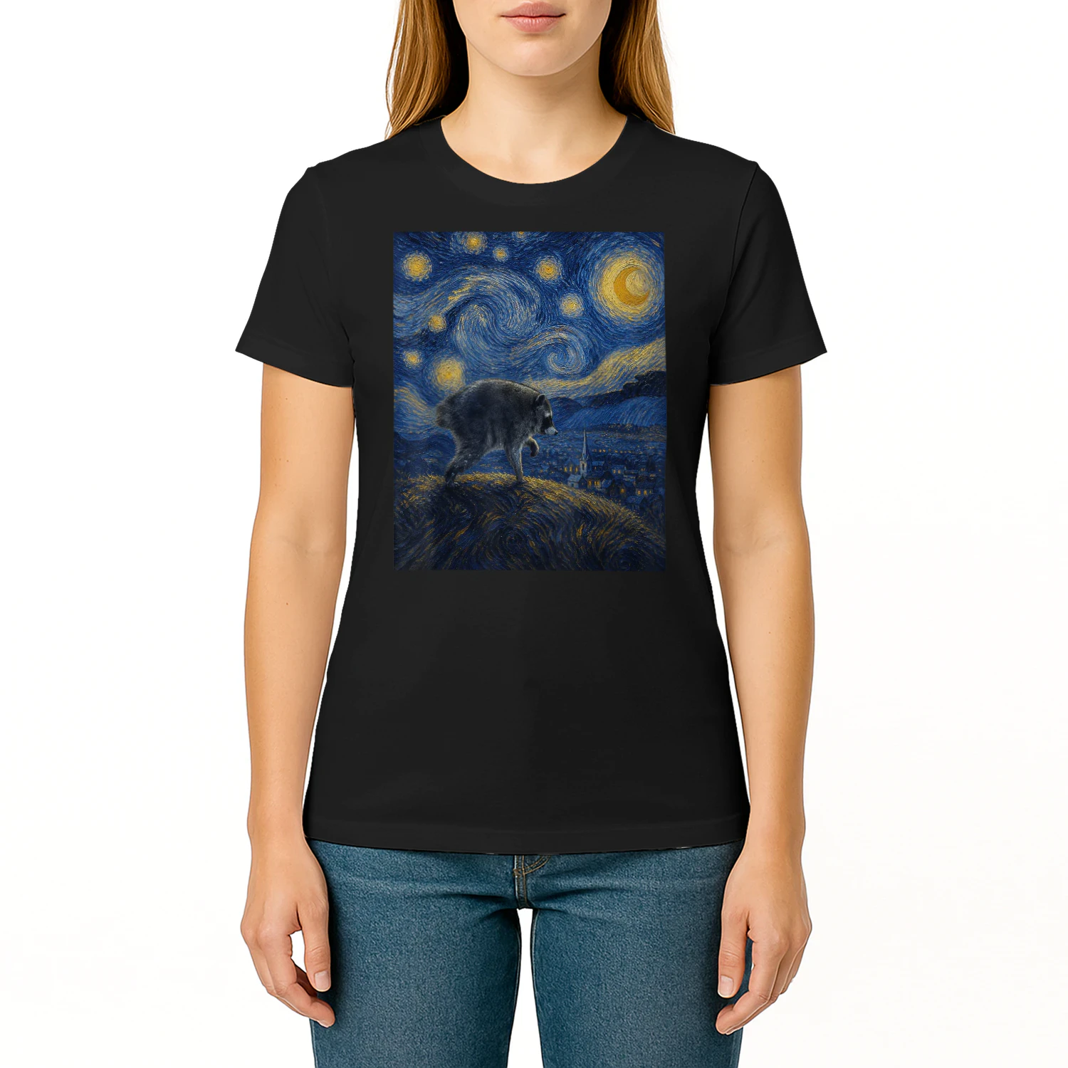 Jimothy Raccoon Starry Night Van Gogh Art Seattle